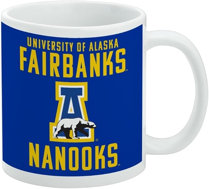 University of Alaska, Fairbanks Nanooks Logo Ceramic Coffee Mug, Novelty Gift Mugs for Coffee, Tea and Hot Drinks, 11oz, White