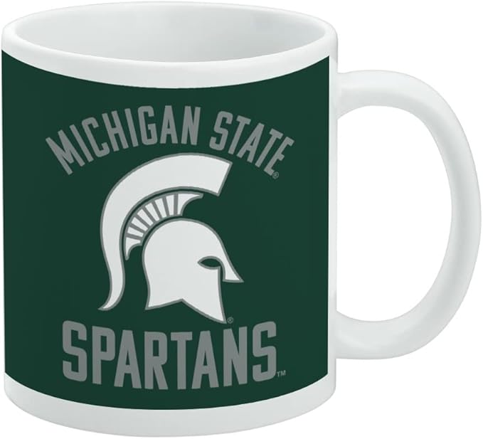 Michigan State Spartans Ceramic Coffee Mug, Novelty Gift Mugs for Coffee, Tea and Hot Drinks, 11oz, White