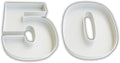 Hard Plastic Reusable Fillable Letters Numbers Serving Trays for Party Decoration (50, White)