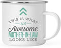 Andaz Press 11oz. Stainless Steel Campfire Coffee Mug Gift, This is What an Awesome Mother-in-Law Looks Like, 1-Pack, Birthday Gift Ideas Coworker Him Her, Includes Gift Box