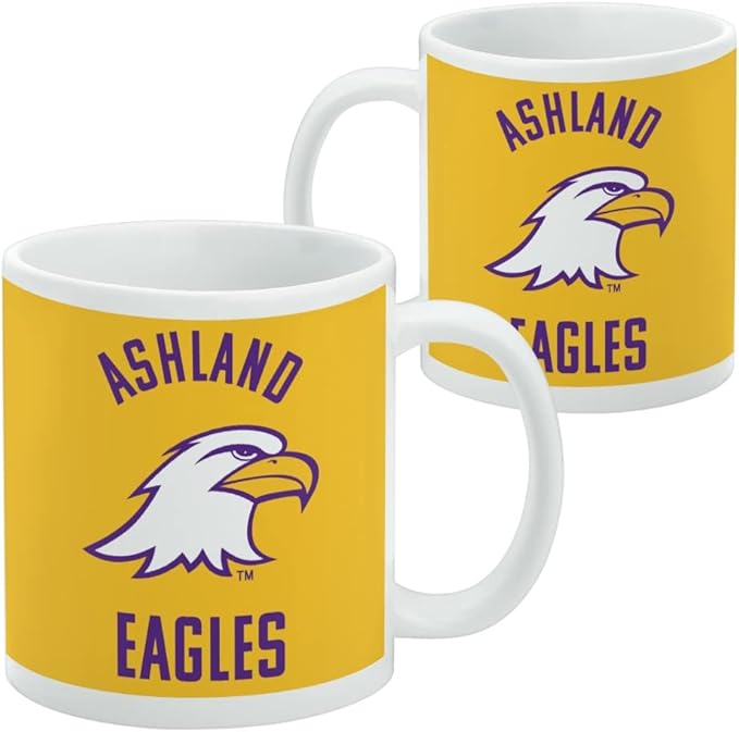 Ashland University Eagles Logo Ceramic Coffee Mug, Novelty Gift Mugs for Coffee, Tea and Hot Drinks, 11oz, White