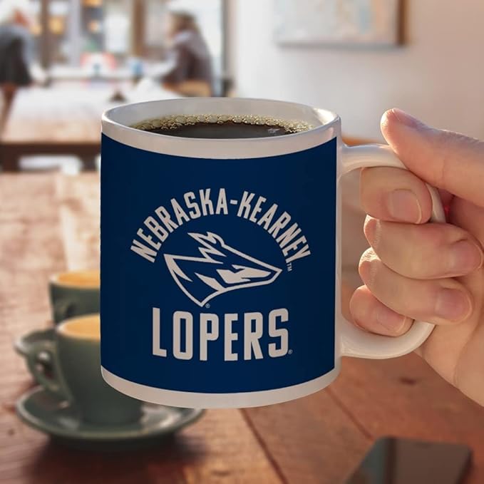 University of Nebraska at Kearney Lopers Logo Ceramic Coffee Mug, Novelty Gift Mugs for Coffee, Tea and Hot Drinks, 11oz, White