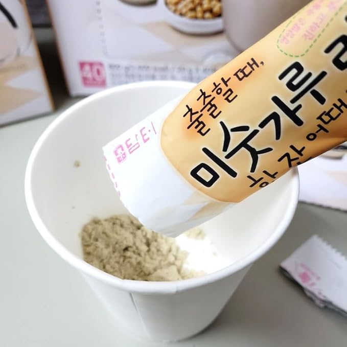 Damtuh Instant Roast Grain Latte 20g x 12 Sticks – Korean Misugaru Latte Powder, Nutty Multigrain Instant Drink, Caffeine-Free Coffee Replacement