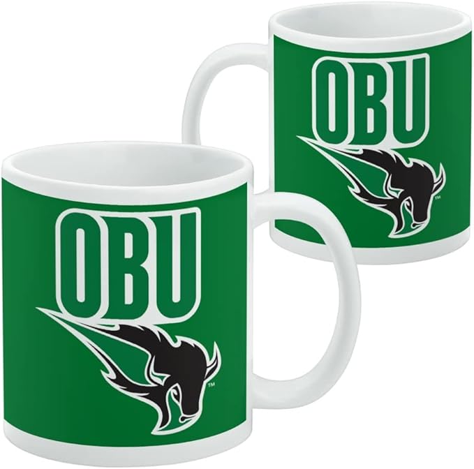 Oklahoma Baptist University Bison Logo Ceramic Coffee Mug, Novelty Gift Mugs for Coffee, Tea and Hot Drinks, 11oz, White