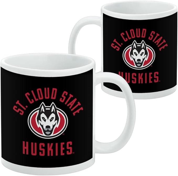 St. Cloud State University Huskies Logo Ceramic Coffee Mug, Novelty Gift Mugs for Coffee, Tea and Hot Drinks, 11oz, White