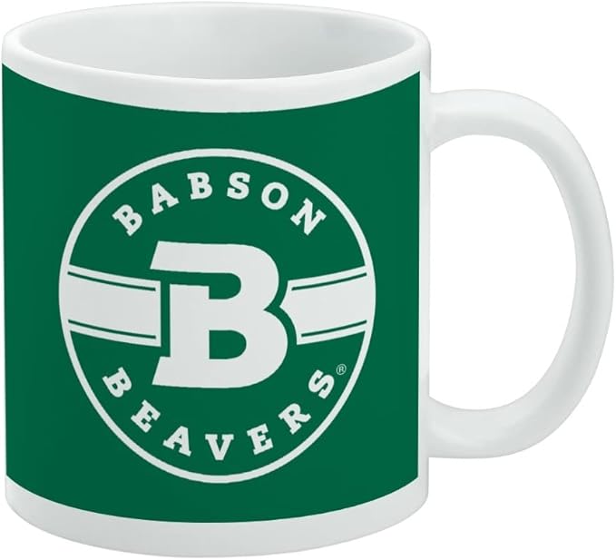 Babson College Beavers Logo Ceramic Coffee Mug, Novelty Gift Mugs for Coffee, Tea and Hot Drinks, 11oz, White
