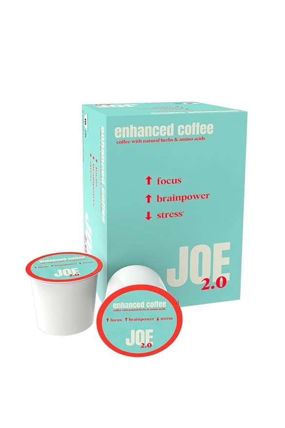 Joe 2.0 Nootropic Coffee Pods – Organic Medium Roast with Lion’s Mane, Ashwagandha, L-Tyrosine & L-Theanine | Focus, Brainpower & Stress Support | Vegan, Keto, Eco-Friendly