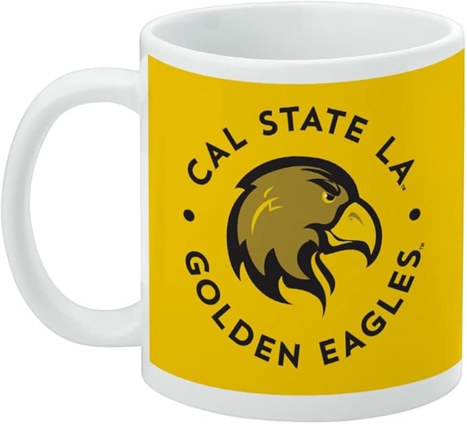 California State University Los Angeles Golden Eagles Logo Ceramic Coffee Mug, Novelty Gift Mugs for Coffee, Tea and Hot Drinks, 11oz, White