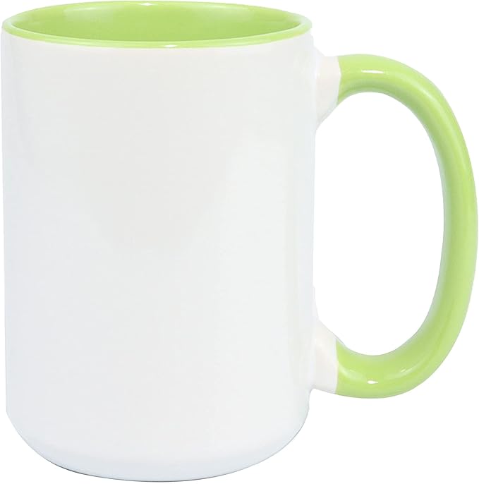 Ceramic 15oz Sublimation Coffee Mug, Green, Case of 12