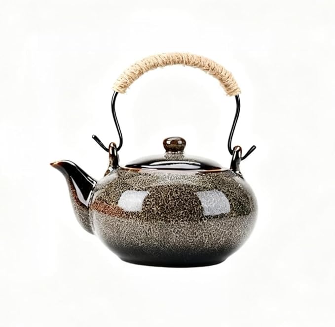 Toptier Leaf Teapot, Porcelain Tea Pot with Stainless Steel Infuser, Blooming & Loose Leaf Ceramic Teapot, 37 Ounce,white