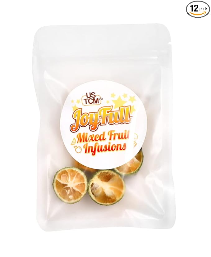 USTCM JoyFull Mixed Fruit Infusions Fruit Tea Single Pack All Natural Dried Fruits Mixed Flavors Make Perfect Tea! 15g (Passion Fruit, Lime, Pack of 12)