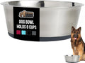 GORILLA GRIP Dog Bowl, Holds 8 Cups (64 fl oz), Heavy Duty Metal Food and Water Bowl for Feeding Dogs and Cats, Easy Clean, Dishwasher Safe, Rust Resistant Stainless Steel, BPA Free Rubber Base, Gray