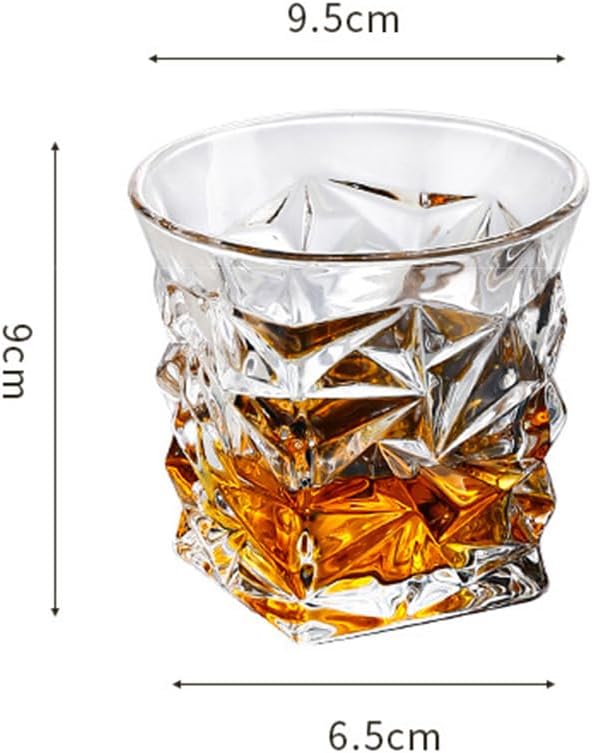Creative Thickened Retro Beer Mug Set - 4 Pieces of 9.84 oz Hand-Blown Crystal Glass Whiskey and Beer Glasses in a Gift Box (set of 4)