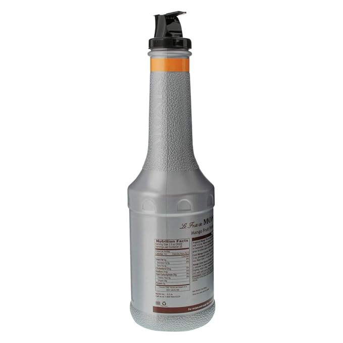 Monin - Mango Purée, Tropical and Sweet Mango Flavor, Natural Flavors, Great for Teas, Lemonades, Smoothies, and Cocktails, Non-GMO, Vegan, Gluten-Free (1 Liter)