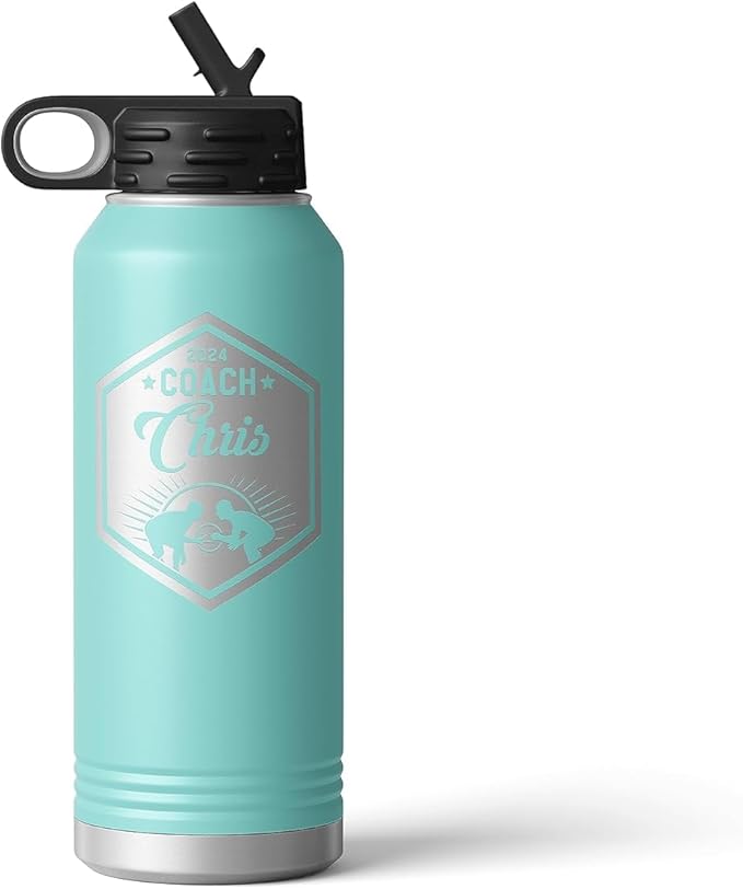 Wrestling Coach gifts, Tumbler, Coach tumbler, Wrestling gifts, Coach Beer glass, Coach gift, Coach gifts, Wrestling Coach (Wrestling Hexagon, Mint, 32oz Water Bottle)