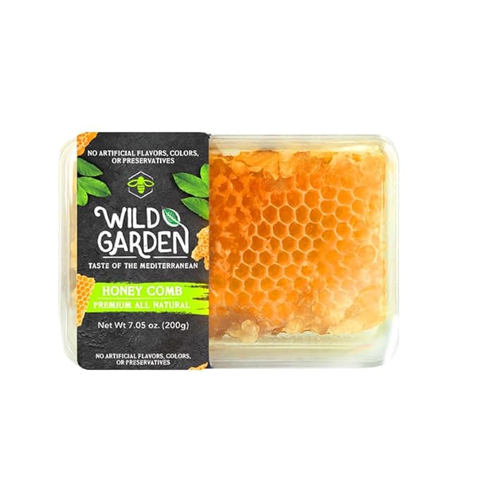 Wild Garden 100% Pure Raw Gourmet Honeycomb, 100% All-Natural, No Additives, No Preservatives, Fresh From The Farm! 7.05 oz Pack of 1