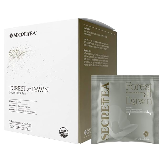 Organic Sylvan Black Tea | BREAKFAST TEA | NATURAL ANTIOXIDANTS,15 Sachet Tea Bag | By T SECRETEA, Forest at Dawn