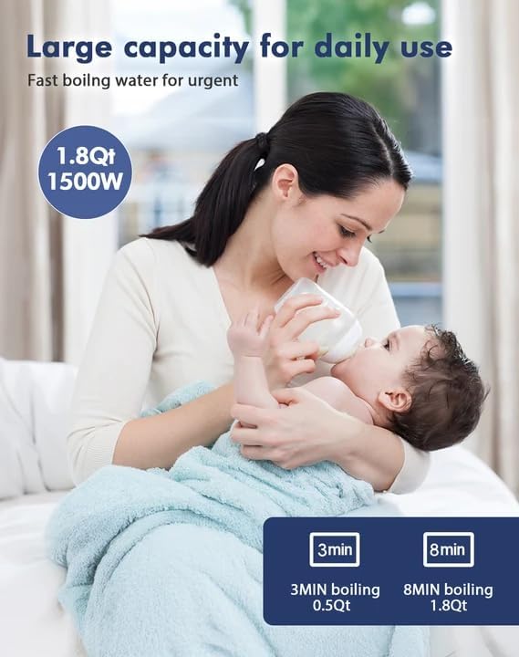 1.7L Electric Kettle with 4 Temperature Presets, Digital Display, Water Boiler with 304 Stainless Steel, Electric Tea Kettle Temperature Control