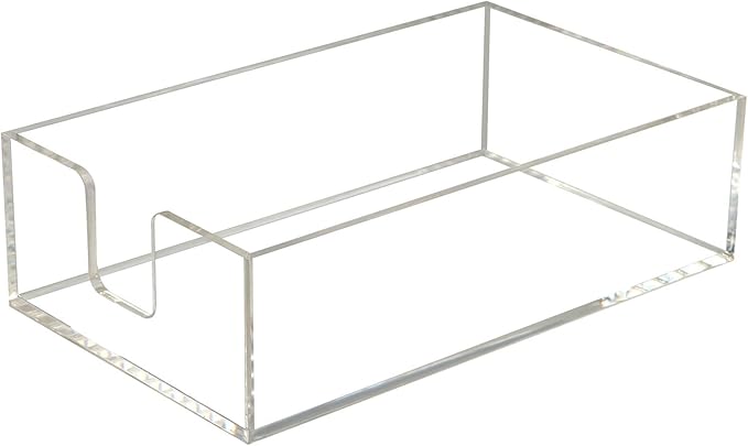 Onemake Acrylic Napkin Holder, Clear Bathroom Napkins Guest Disposable Paper Towel Holder, 0.16 Inch Thickness Hand Towel Tray for Bathroom, Kitchen, Parties, Weddings