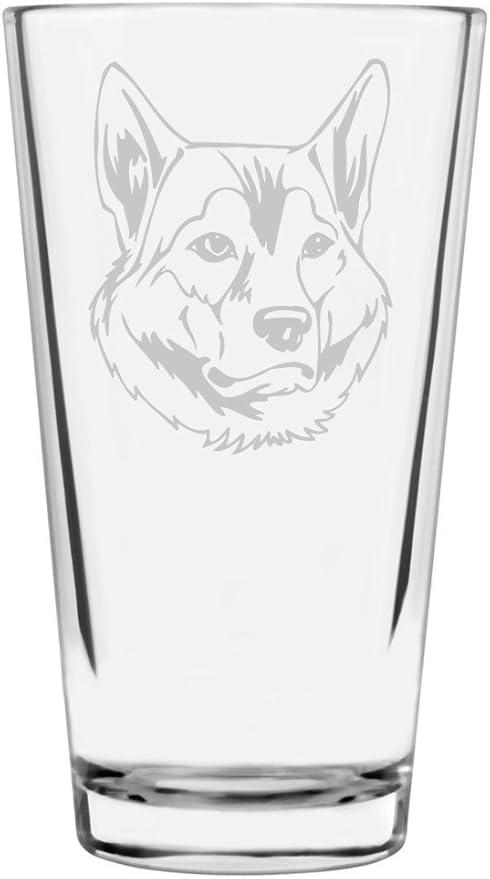 Northern Inuit Custom Personalized Dog Themed Etched All Purpose 16oz Pint Glass