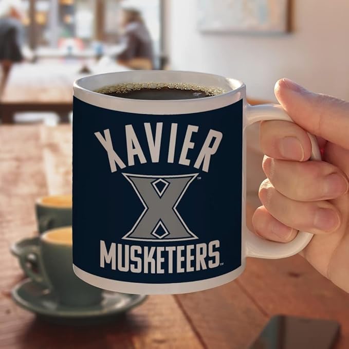 Xavier University Musketeers Logo Ceramic Coffee Mug, Novelty Gift Mugs for Coffee, Tea and Hot Drinks, 11oz, White