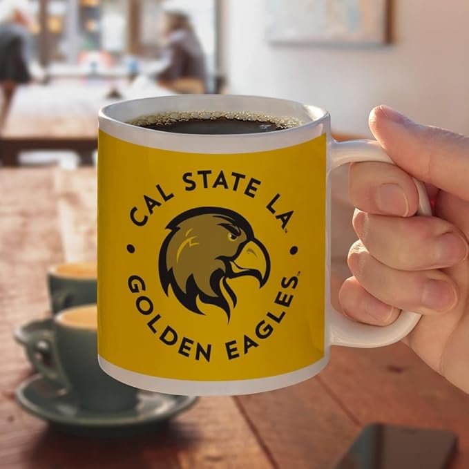 California State University Los Angeles Golden Eagles Logo Ceramic Coffee Mug, Novelty Gift Mugs for Coffee, Tea and Hot Drinks, 11oz, White