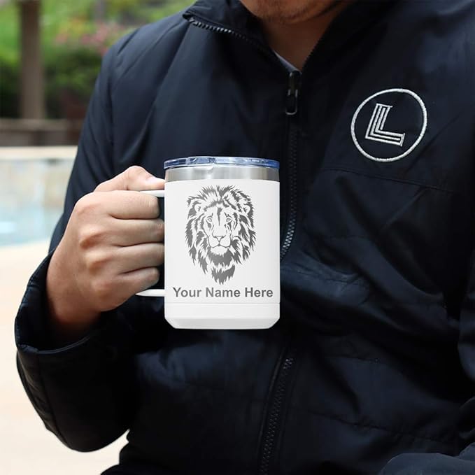 LaserGram 15oz Vacuum Insulated Coffee Mug, Sushi, Personalized Engraving Included (White)