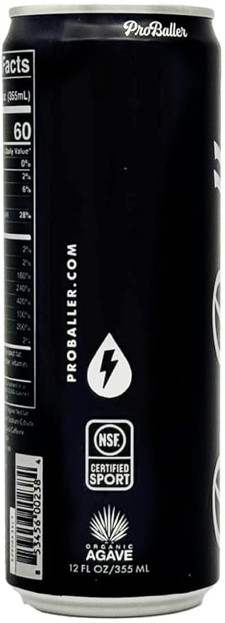 ProBaller Ultra Premium Energy Drink - Natural Clean NSF Certified Sport Drink with Amino Acids, Taurine, Biotin, Organic Agave, Vitamin B 12 Methylcobalamin, & Electrolytes - 15 Pack - Spurs Edition