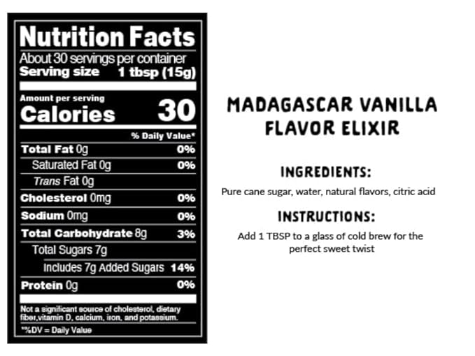 Explorer Vanilla Coffee Syrup Flavor, All Natural Gluten Free Flavoring for Drinks, Lattes, Cocktails & Shakes, 12.7 fl oz