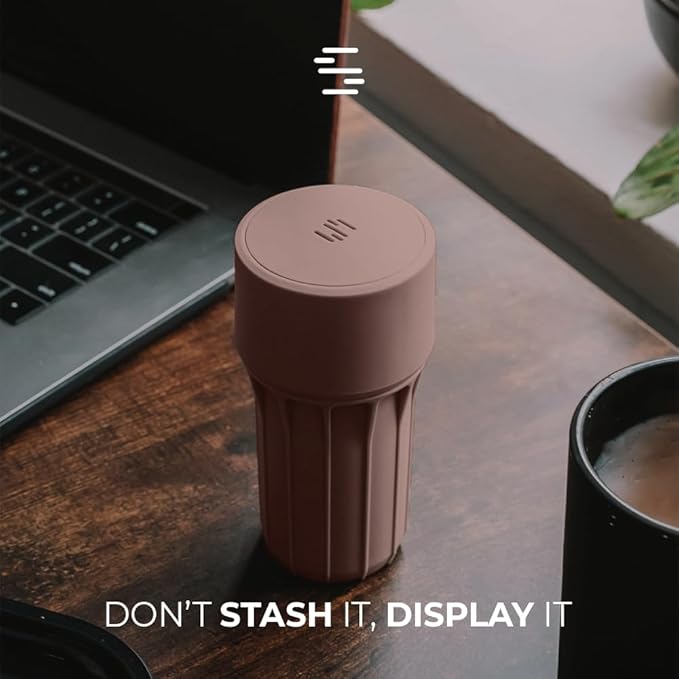 Staze Preserve Vacuum Sealed Storage Jars (148ml) | Patented Smell Proof Containers | Herb Storage & Food Storage Container with Protection - (CLAY)