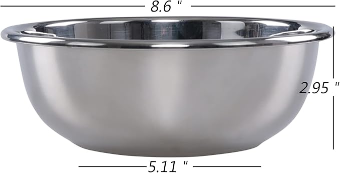 Stainless Steel Bowls Set of 4, Metal Mixing Bowls Set Prep Bowl