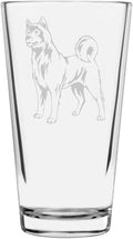 Akita (American) Dog Themed Etched All Purpose 16oz Libbey Pint Glass
