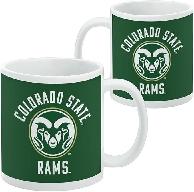 Colorado State University Rams Ceramic Coffee Mug, Novelty Gift Mugs for Coffee, Tea and Hot Drinks, 11oz, White