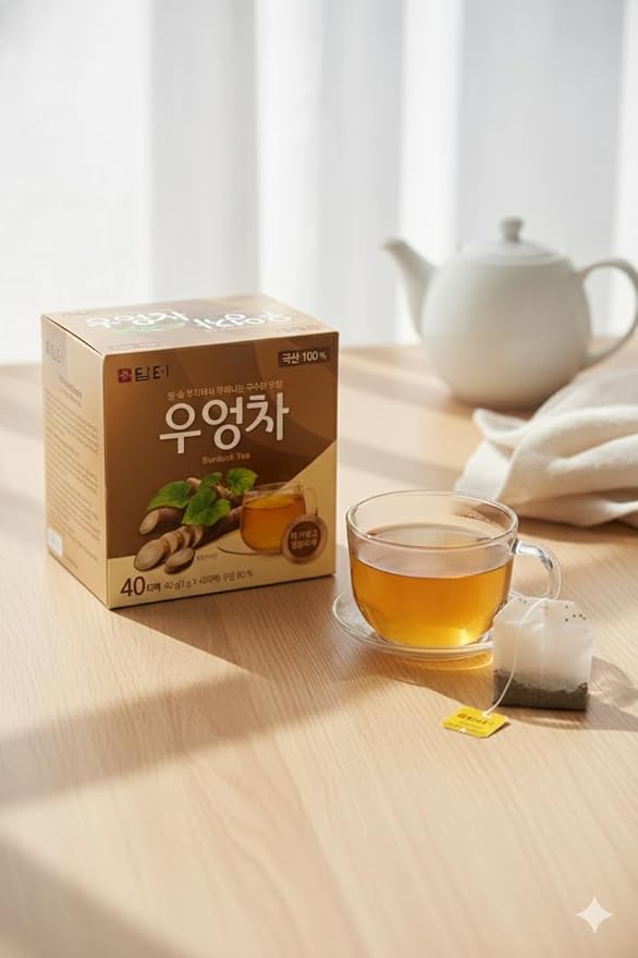Damtuh Korean Burdock Root Tea – Herbal Wellness & Soothing Drink, Caffeine-Free – 100 Tea Bags (1.5g each)