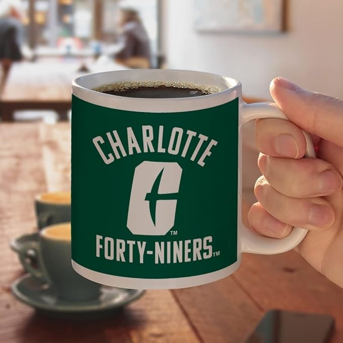 UNC Charlotte 49ers Logo Ceramic Coffee Mug, Novelty Gift Mugs for Coffee, Tea and Hot Drinks, 11oz, White