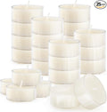 25PCS Pure White Beeswax Tealight Candles, Natural Scent, Clear Cup