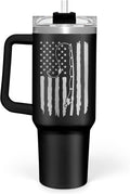 SANDJEST Fishing Tumbler with Handle 40oz, Fish Cup Tumblers with Lid & Straw, Fisherman Gifts for Men, Fishing Gift for Christmas Birthday Fathers Day