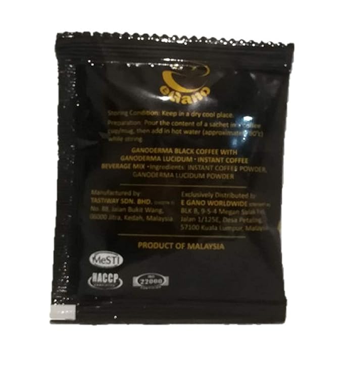 2 Boxes eGano Premium Ganoderma Black Coffee Instant Coffee With Ganoderma Lucidum Extract (3.5g x 30 Sachets / Box)