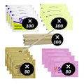 Sugar Assortment Packets | Sugar and Sweetener Assortment Packets with Wooden Stirrers, 400 Count, for Home and Office.