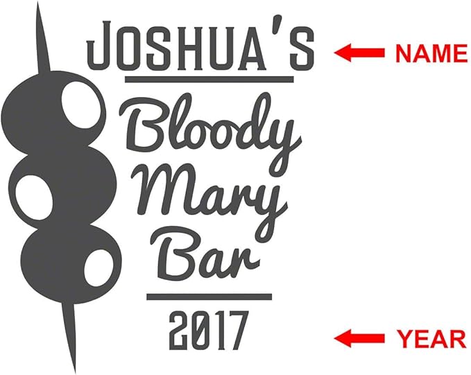 HomeWetBar Bloody Mary Bar Personalized Pint Glass - Customizable Pint Glass for Bloody Mary Enthusiasts