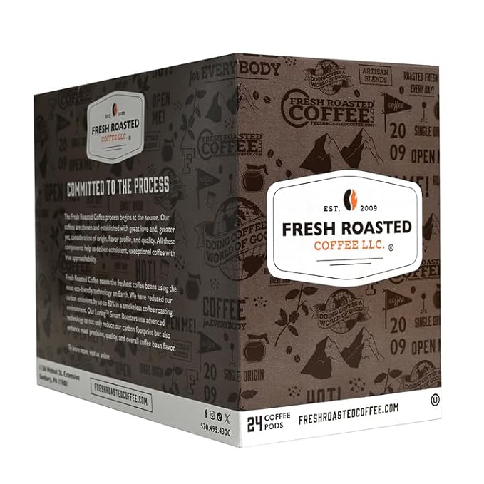Fresh Roasted Coffee, Anniversary Blend, Medium Roast, 72 Pods for K Cup Brewers