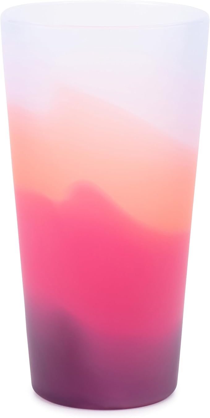 Silipint 22oz Silicone Pint Glass – Unbreakable BPA-Free Reusable Silicone Drinking Cup – Flexible Dishwasher Microwave & Freezer Safe – Stemless Glass for Water Coffee Smoothies (Desert Sun)