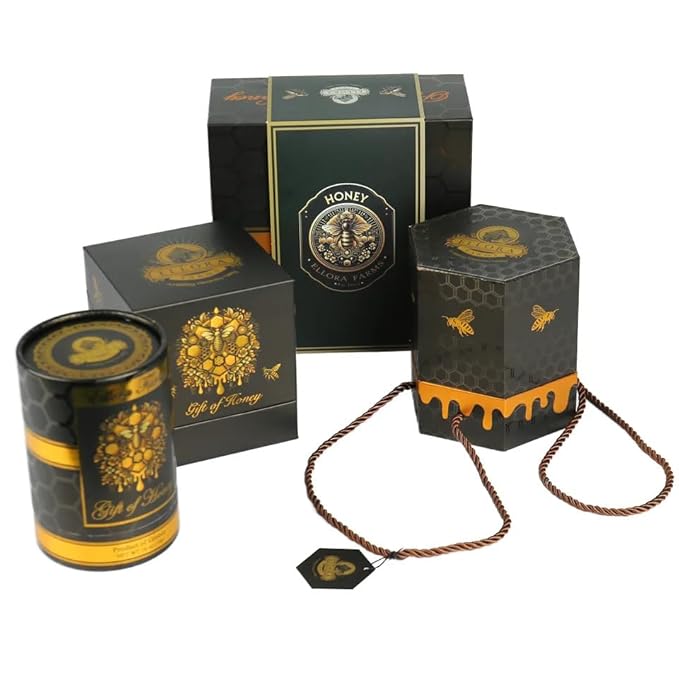 Ellora Farms Organic Honey, Wild Thyme Raw Honey Organic Unfiltered, Preservative and Additive Free, 2025 Paris and Dubai Gold Awards Winner, Gift Pack with Dipper - 450 g