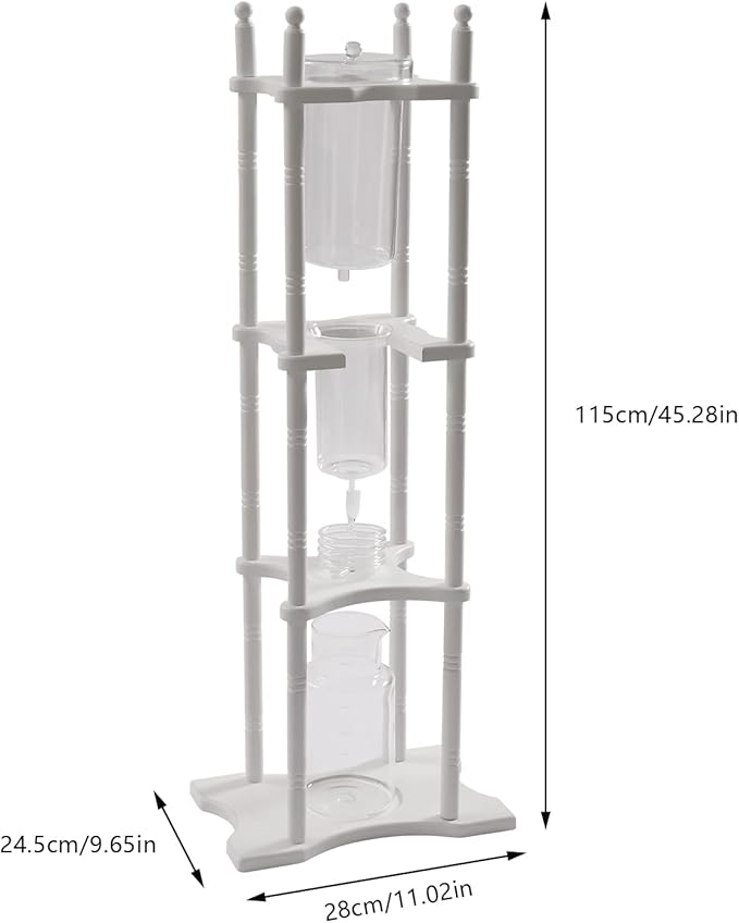 Iced Coffee Maker with Slow Drip Technology Makes 68oz/ 25 Cups Large Capacity Cold Brew Coffee Tower for Home, Office (White)