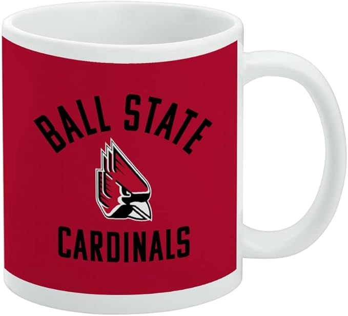 Ball State Cardinals Logo Ceramic Coffee Mug, Novelty Gift Mugs for Coffee, Tea and Hot Drinks, 11oz, White
