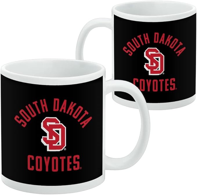 South Dakota Coyote Ceramic Coffee Mug, Novelty Gift Mugs for Coffee, Tea and Hot Drinks, 11oz, White