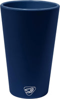 Silipint 16oz Silicone Pint Glass – Unbreakable BPA-Free Reusable Silicone Drinking Cup – Flexible Dishwasher Microwave & Freezer Safe – Stemless Glass for Water Coffee Smoothies (Navy)