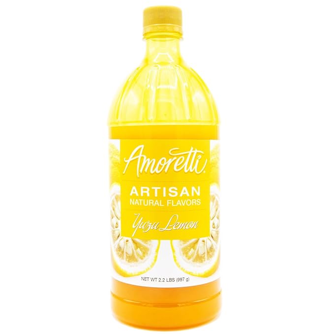 Amoretti - Natural Yuzu Lemon Artisan Flavor Paste, 2.2 lbs, Perfect For Ice Cream, Beverages, Cakes, and more, Preservative Free, Vegan, Gluten Free, No Artificial Sweeteners, Highly Concentrated