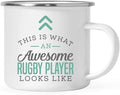Andaz Press 11oz. Stainless Steel Campfire Coffee Mug Gift, This is What an Awesome Rugby Player Looks Like, 1-Pack, Birthday Gift Ideas Coworker Him Her, Includes Gift Box
