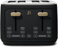 Beautiful 4 Slices Toaster - 7 Shade Settings, Touch Display, Extra-Wide Slots for Bagels, Gluten-Free & Frozen Presets, LED Countdown, Removable Crumb Tray, 1800-watt toasting system- Black Sesame